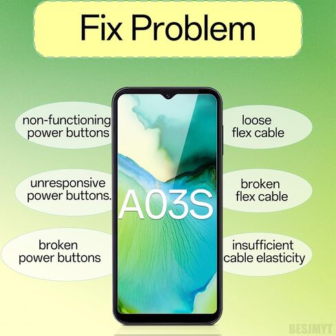 Power Button and Fingerprint Sensor Flex Cable Replacement for Samsung Galaxy A03s Black - Flex Cable Side Power On/Off Switch Control Button Connector Repair Parts for SM-A037U A037U1 in Kuwait