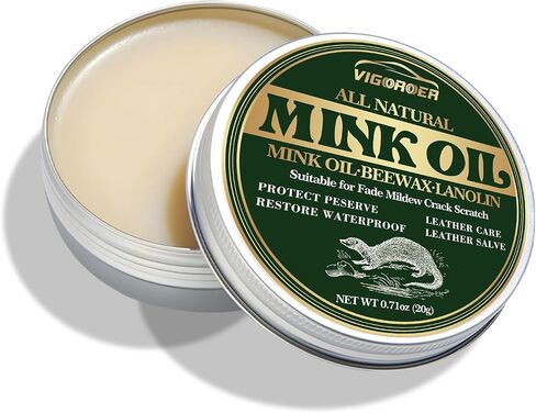 Mink Oil for Leather Boots, Leather Conditioner for Boots with Sponge, Boot Oil Made with Mink Oil Beeswax, Protect Soften Waterproof Leather Furniture, Car Seats, Shoes, Boots, Bags (4.23 Oz) in Saudi Arabia