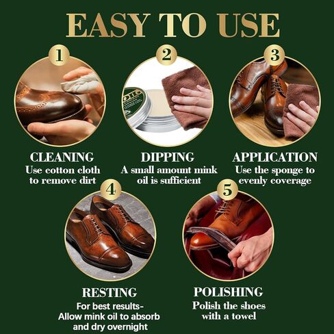 Mink Oil for Leather Boots, Leather Conditioner for Boots with Sponge, Boot Oil Made with Mink Oil Beeswax, Protect Soften Waterproof Leather Furniture, Car Seats, Shoes, Boots, Bags (4.23 Oz) in Saudi Arabia