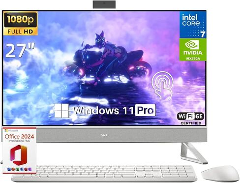 Dell All In One Desktop Computer ، Inspiron 7730 ، 27 "شاشة تعمل باللمس ، Intel 10-Core 7 150U ، NVIDIA GEFORCE MX570A ، 64GB RAM ، 1TB SSD ، WI-FI 6E ، BONUS Accessories ، Win 11 Pro ، Office 2024 Pro LifeTime Item in Kuwait