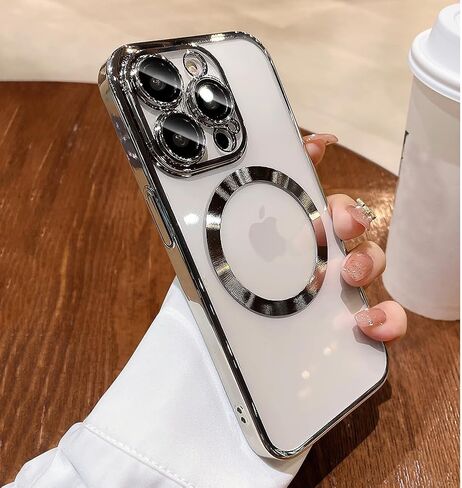 LXK Magnetic Case for iPhone 16 Pro Max 6.9" Compatible with MagSafe, Military-Grade Protection, with Camera Protector, Clear Scratch-Resistant Back Cover for iPhone 16 Pro Max - Gold in Saudi Arabia