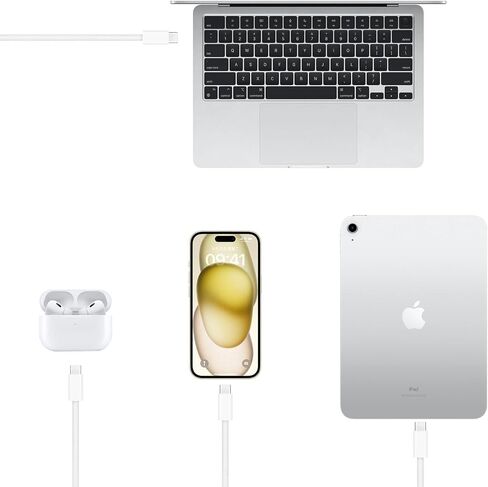 كابل Carplay المضفر لهواتف iPhone 15/16، 15/16 Pro Max، 15/16 Plus، iPad 10th Gen iPad Pro iPad Air 5th 4th، USB C إلى USB C لـ AirPods 4 AirPods Pro (الجيل الثاني)، سلك كابل الشاحن (3.3 قدم) in Saudi Arabia