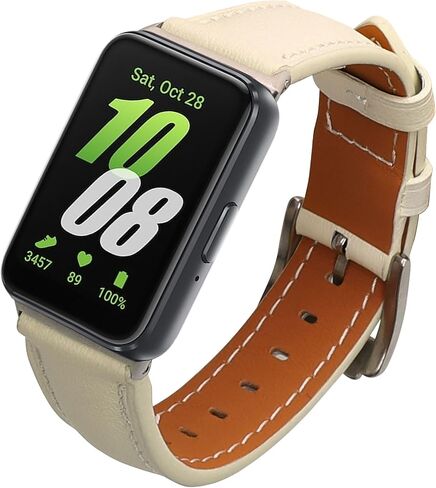 kwmobile Real Leather Watch Strap Compatible with Samsung Galaxy Fit 3 - Fitness Tracker Replacement Sports Wristband with Clasp in Saudi Arabia