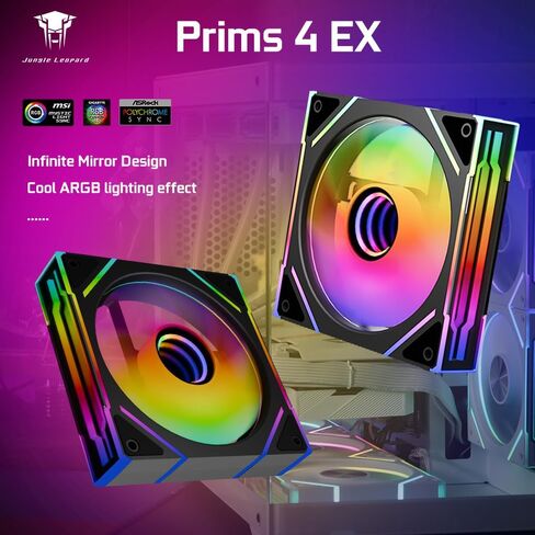 Prism 4 EX 120mm ARGB case Fan,Infinity Mirror RGB Light Effect 5V 3PIN Motherboard Light Sync 800~1850RPM PWM PC Fan Suitable for Computer Case and CPU Cooler（White） in Saudi Arabia