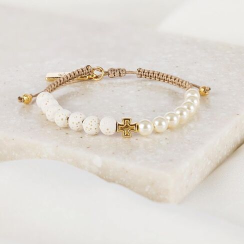 My Saint My Hero Perfectly Imperfect Bracelet For Her – Handwoven Inspirational Bracelet with Adjustable Slipknot and Sacred Medals Cast in Italy - Silver Tone in Kuwait