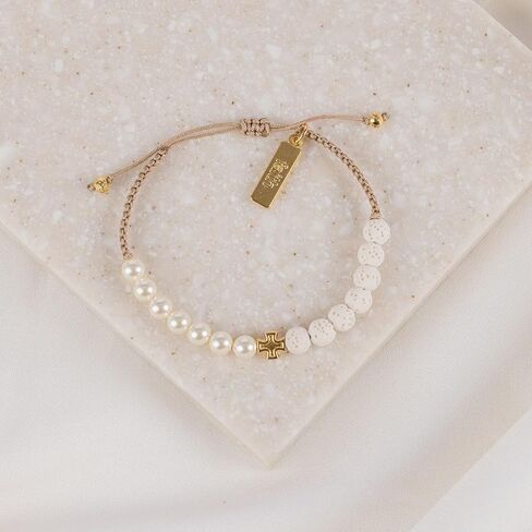 My Saint My Hero Perfectly Imperfect Bracelet For Her – Handwoven Inspirational Bracelet with Adjustable Slipknot and Sacred Medals Cast in Italy - Silver Tone in Kuwait