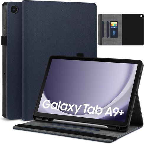 حالة detuosi لـ Samsung Galaxy Tab A9+/A9 Plus 11 بوصة 2024/2023 Tablet (SM-X210/X216/X218) Pu Leather Slim Folio مع حامل قلم S ، غطاء خلفي TPU الناعم ، النوم التلقائي/الاستيقاظ ، 2-زاوية. in Kuwait