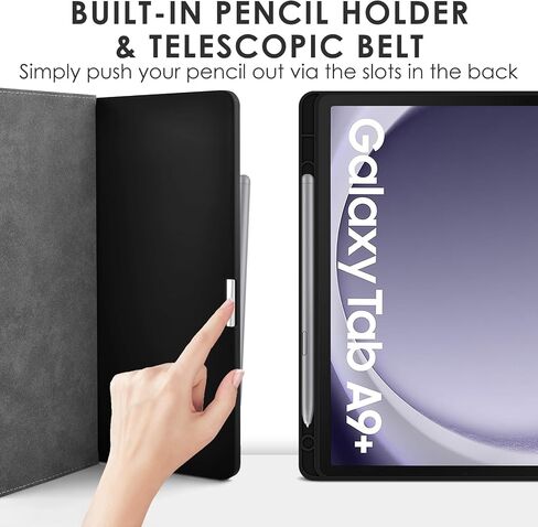 حالة detuosi لـ Samsung Galaxy Tab A9+/A9 Plus 11 بوصة 2024/2023 Tablet (SM-X210/X216/X218) Pu Leather Slim Folio مع حامل قلم S ، غطاء خلفي TPU الناعم ، النوم التلقائي/الاستيقاظ ، 2-زاوية. in Kuwait