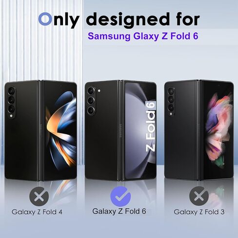 Screen Protector for Samsung Galaxy Z Fold 6 5G, 2 Pack Front Tempered Glass Saver with 2 Pack Inner Soft Flexible TPU Film, Anti Shatter, Case Friendly, Bubble Free, Anti-Scratch in Saudi Arabia