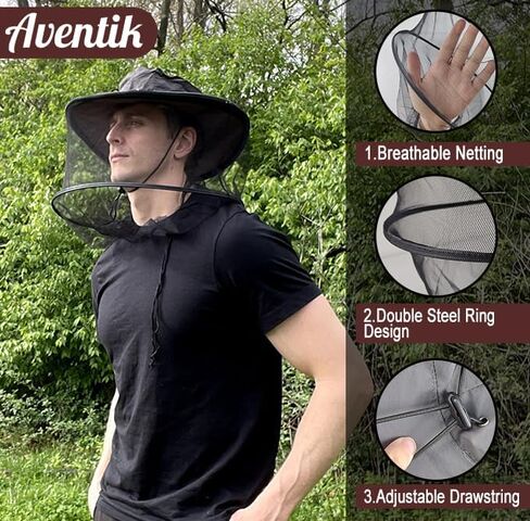 Aventik Adjustable Mosquito Hat with Netting for Maximum Bug Pair with Mosquito Jacket in Saudi Arabia