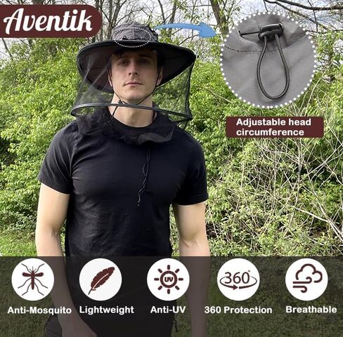 Aventik Adjustable Mosquito Hat with Netting for Maximum Bug Pair with Mosquito Jacket in Saudi Arabia