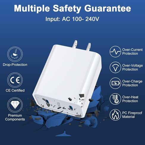 Samsung Super Fast Charger Cable for Samsung Galaxy A36 A56 A26 A16 5G S24 FE Ultra A15 A35 A25 Fold 6 30W 2 Port Samsung USB C Wall Charger Block Android Phone 6FT Samsung Charger Fast Charging Cord in Kuwait