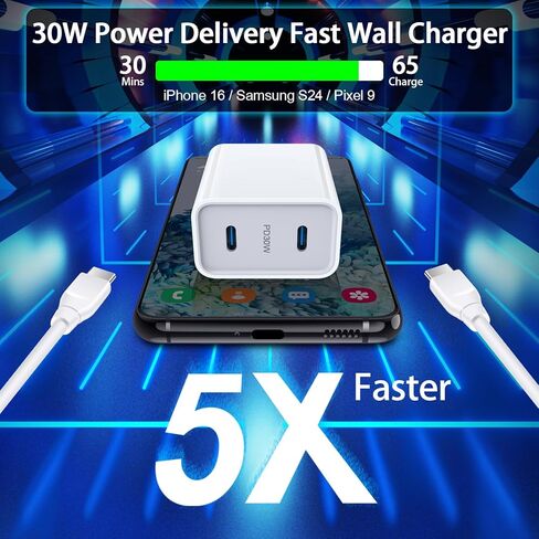 Samsung Super Fast Charger Cable for Samsung Galaxy A36 A56 A26 A16 5G S24 FE Ultra A15 A35 A25 Fold 6 30W 2 Port Samsung USB C Wall Charger Block Android Phone 6FT Samsung Charger Fast Charging Cord in Kuwait
