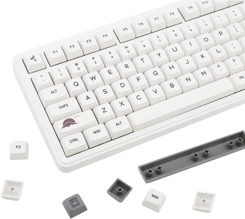 131Keys PBT keycaps xda ملفات تعريف الملف الشخصي ، أبعاد مفتاح البساطة الرمادية البيضاء ، Keycap الصبغة المناسبة لمعظم 65 ٪ 75 ٪ 100 ٪ Gateron Cherry MX لوحة المفاتيح الميكانيكية in Saudi Arabia