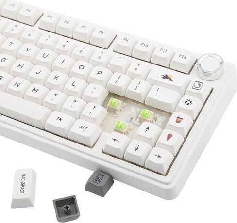 131Keys PBT keycaps xda ملفات تعريف الملف الشخصي ، أبعاد مفتاح البساطة الرمادية البيضاء ، Keycap الصبغة المناسبة لمعظم 65 ٪ 75 ٪ 100 ٪ Gateron Cherry MX لوحة المفاتيح الميكانيكية in Saudi Arabia