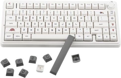 131Keys PBT keycaps xda ملفات تعريف الملف الشخصي ، أبعاد مفتاح البساطة الرمادية البيضاء ، Keycap الصبغة المناسبة لمعظم 65 ٪ 75 ٪ 100 ٪ Gateron Cherry MX لوحة المفاتيح الميكانيكية in Saudi Arabia