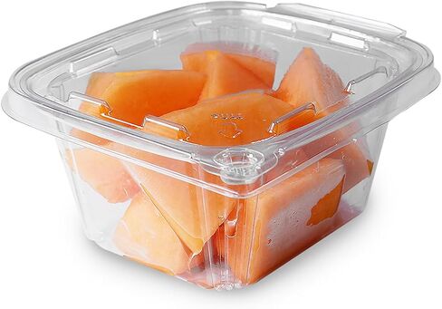 20 oz RPET Clear Hinged Lid Tamper Evident Container – 200 Pcs for Fruit, Dessert, Cookies, Snacks, For Take Out and Retail in Saudi Arabia