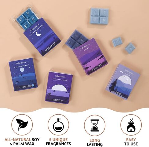 Folkulture Wax Melts Wax Cubes Strong Scent, Set of 5 Scented Wax Melts (30pc), Candle Warmer Wax Melts or Candle Wax Melts, Soy Wax Melts for Warmer, Candle Melts, Pumpkin Wax Melts in Kuwait