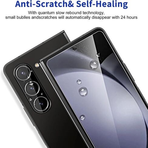 [2Set 6PCS] QUESPLE for Galaxy Z Fold 5 Screen Protector, Inner Screen Flexible TPU Film + Back Screen Protector Tempered Glass + Camera Lens Protector, HD Clear Anti-Scratch [Case Friendly] [Bubble Free] for Samsung Galaxy Z Fold 5 5G in Kuwait