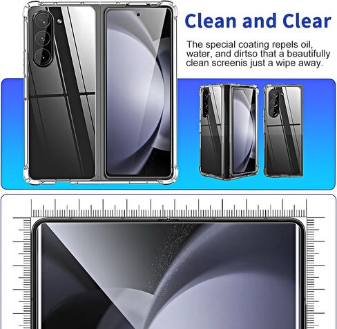 [2Set 6PCS] QUESPLE for Galaxy Z Fold 5 Screen Protector, Inner Screen Flexible TPU Film + Back Screen Protector Tempered Glass + Camera Lens Protector, HD Clear Anti-Scratch [Case Friendly] [Bubble Free] for Samsung Galaxy Z Fold 5 5G in Kuwait