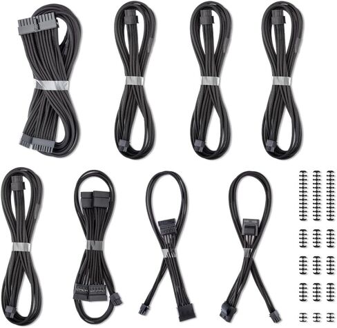 CableMod C-Series Classic ModMesh Sleeved Cable Kit for Corsair Type 5 RMX Shift (Black) in Kuwait
