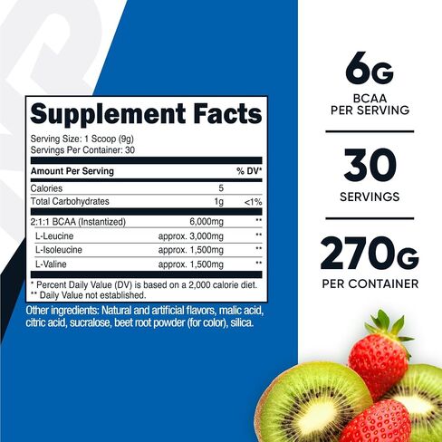 Nutricost BCAA Powder (Orange Mango, 60 Servings) - 2:1:1 Optimal Ratio, Gluten Free, Non-GMO, Vegetarian in Kuwait