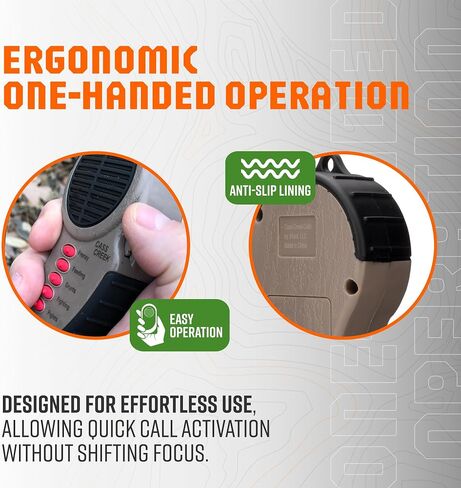 Cass Creek Ergo Predator Call, Handheld Electronic Game Call, CC010, Compact Design, 5 Calls In 1, Coyote Call, Expert Calls for Everyone, Brown, Black in Kuwait