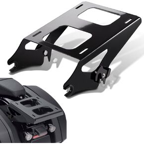Amazicha Chrome Detachable 2 Two Up Tour Pack Pak Luggage Rack Mounting Rack Compatible for Harley Davidson Touring Street Glide/Electra Glide/Road Glide/Road King 2014-2024