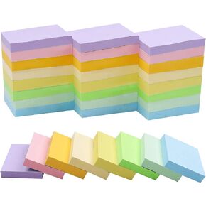Vanpad Sticky Notes 1.5x2 Inches, Light Colors Self-Stick Pads, 24 Pack, 75 Sheets/Pad