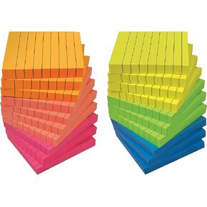 Better Office Products Lined Sticky Notes 3 x 3, 20 Pack Box, 2,000 Sheets (100/Pad), Self Stick Notes with Lines, Bright Assorted Colors, Post Memos, Strong Adhesive, 20 Pads in Box