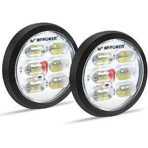 WFPOWER 4 بوصة مصابيح LED مستديرة للمقطورة، 2 قطعة 36 مصباح LED مقاوم للماء 4 بوصات توقف الفرامل بدوره الذيل أضواء مقطورة اللون الأحمر، جبل فلوش مع حلقة مطاطية لشاحنة جرار مقطورة RV قارب حافلة 12 فولت 24 فولت in Kuwait