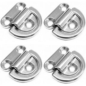 Four Marine Grade Stainless Steel Folding Pad Eye 1/4"