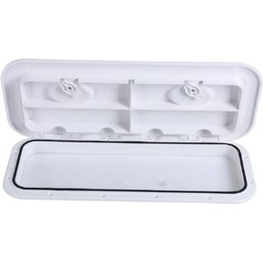 Amarine Made Boat Hatch Access Hatch and Lid Marine Grade 24" x 9-5/8" for Marine Caravan RV-White
