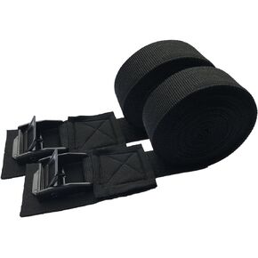 Tie Down Strap Padded Cam Lock Buckle - Cargo Straps for Moving Appliances, Lawn Equipment, Motorcycle SUP Kayak Surfboard Surf Rack - Black Pair