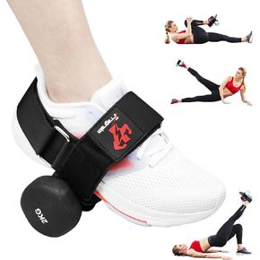 Fragraim Dumbbell Foot Attachment, Tibialis Trainer, Dumbbell Ankle Strap, Adjustable Ankle Leg Extension Strap for Strengthening HIPS, Legs, Knees and Calf, No Slipping (Black) in Kuwait