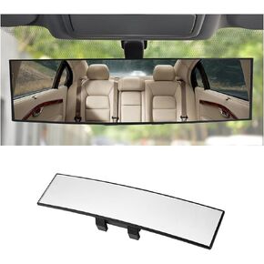 Rear View Mirror for Car, 12.1 inch Interior Clip-on Panoramic Convex Rearview Mirrors, HD Anti Glare Wide Angle and Reduce Blind Spot, Universal for SUV Trucks Vehicles (Blue)