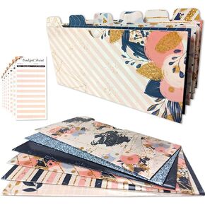 12 ظرفًا نقديًا مغلفًا للميزانية - مع 12 ورقة ميزانية وملصقًا | نظام المغلف النقدي المبوب | مظاريف النقود للنقود، ومظاريف الميزانية لمخطط الميزانية لمحفظة المغلف النقدي in Kuwait