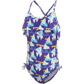 Girls One Piece Swimsuits Halter Bathing Suits Summer Ruffler Swimwear 2-14 Years