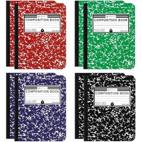 Composition Notebook Wide Ruled 8 Pack, 4 Assorted Pastel Colors Marble Composition Books Bulk - 100 Sheets, 9.75x7.5 In, Journal Notebooks for School Supplies in Kuwait