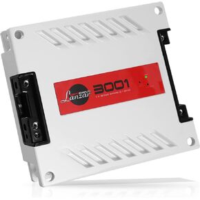 Jovial One Channel Car Audio Mono Amplifier, 3900 Watt Max @ 1 Ohm High-Powered Mono Car Amplifier with Subsonic Filter and Low Pass Filter, Cooling Fans, White
