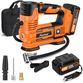 AVID POWER Tire Inflator Portable Air Compressor, 20V Cordless Car Tire Pump w/Rechargeable Li-ion Battery, 12V Car Power Adapter, Digital Pressure Gauge, 150PSI Tire Compressor for Many Inflatables