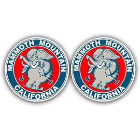 Mammoth Mountain California Skiing Vintage Travel Vinyl Decal Sticker Premium Quality Vinyl Multiple Colors For Car Bumper Truck Van SUV Window Wall Boat Cup Tumblers Laptop or Any Smooth Surface 2 Pack Size 4 Inches
