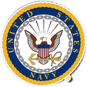 US Navy Emblem Logo Vinyl Decal Laptop Water Bottle Car Scrapbook Officially Licensed United States Sticker (IND Main Seal)