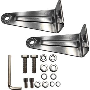 LED Light Bar Side Mounting Brackets Kit Universal Stainless Steel Side Mount for Double Row Straight or Curved LED Light Bar (Pack of 2)