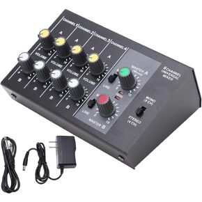 8 Channel Input Mono Audio Mixer Stereo Line Mixer Sound Board Console Desk System for Music