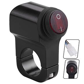 Universal 7/8" Handlebars 22mm Waterproof Double Control Kill Button Headlight Switch Hazard Brake Fog Light ON Off Switches CNC Aluminium Alloy Compatible with Motorcycle ATV Bike Scooter