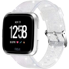 Maxjoy متوافق مع Fitbit Versa 2 Bands، حزام بديل من السيليكون للنساء مقاوم للماء والعرق مع إبزيم معدني متوافق مع Fitbit Versa/Versa 2/Versa Lite/Versa SE