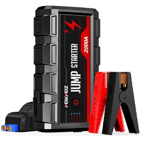 Car Jump Starter, 2000A Peak 16800mAh 12V Car Battery Starter(Up to 8.0L Gas, 6.0L Diesel Engine), with USB Quick Charge 3.0,LED Light.