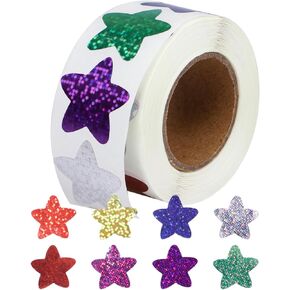 500 PCS Star Stickers Reward Stickers for Kids Self Adhesive Teacher Stickers for Students Metallic Glitter Foil Star Stickers,for Behavior Chart and School Classroom Teacher Supplies