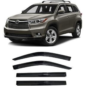 2022-2024 Tape-On Side Window Visor Deflectors Compatible with Toyota Corolla Cross L LE XLE Smoke Tinted Rain Guards